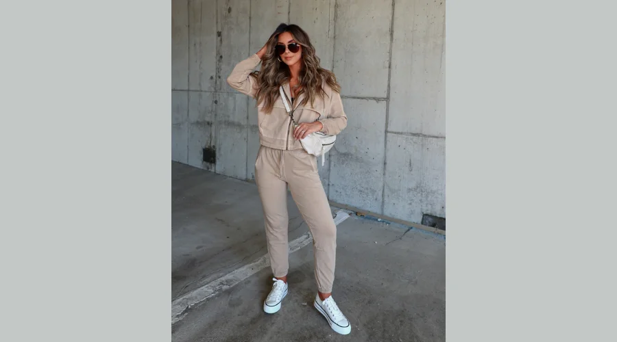 Fern Pocketed Jogger - Taupe