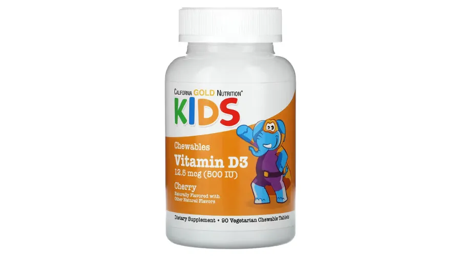 California Gold Nutrition, Chewable Vitamin D3 for Children, Natural Cherry Flavor