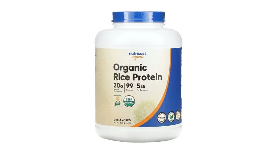 Nutricost, Organic Rice Protein, Unflavored, 5 lb (2,268 g)