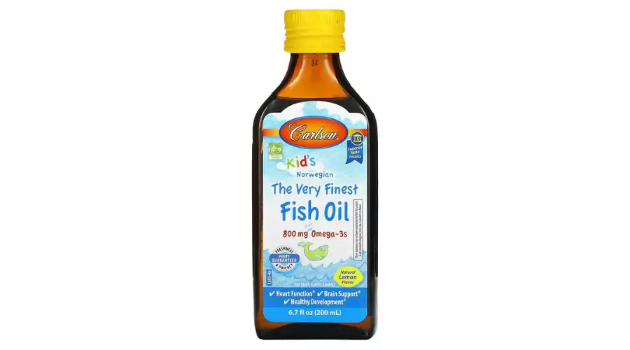 Carlson, Kid's Norwegian, The Very Finest Fish Oil, Natural Lemon, 800 mg, 6.7 fl oz (200 ml)