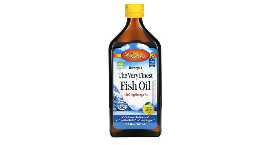 Carlson, Norwegian, The Very Finest Fish Oil, Natural Lemon, 1,600 mg, 16.9 fl oz (500 ml)